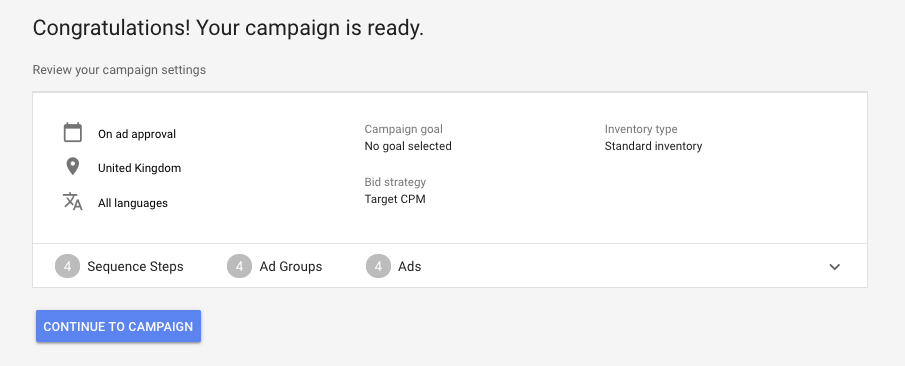 YouTube Video Ad Sequencing Campaign