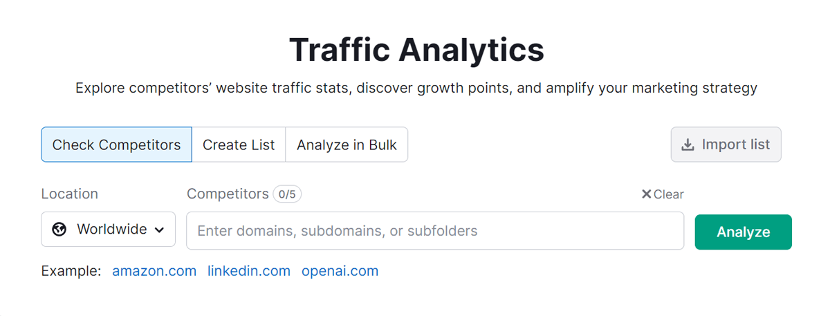 Traffic Analytics tool