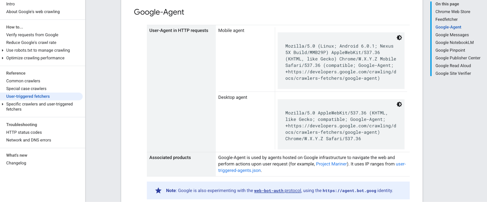 Google-Agent documentation