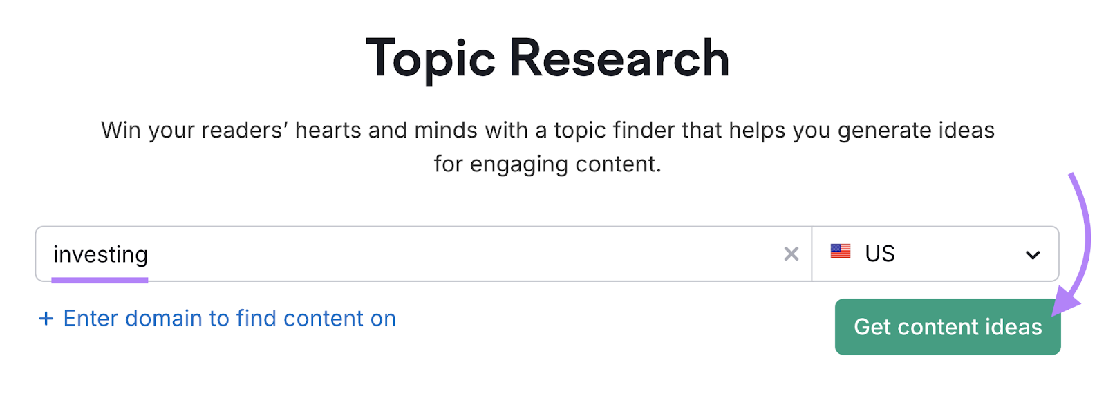 topic entered into tool