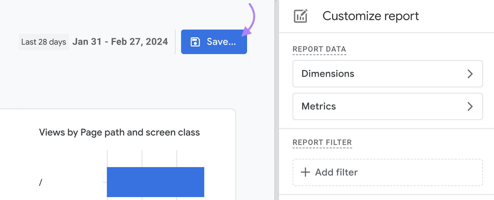 Save bounce rate metric