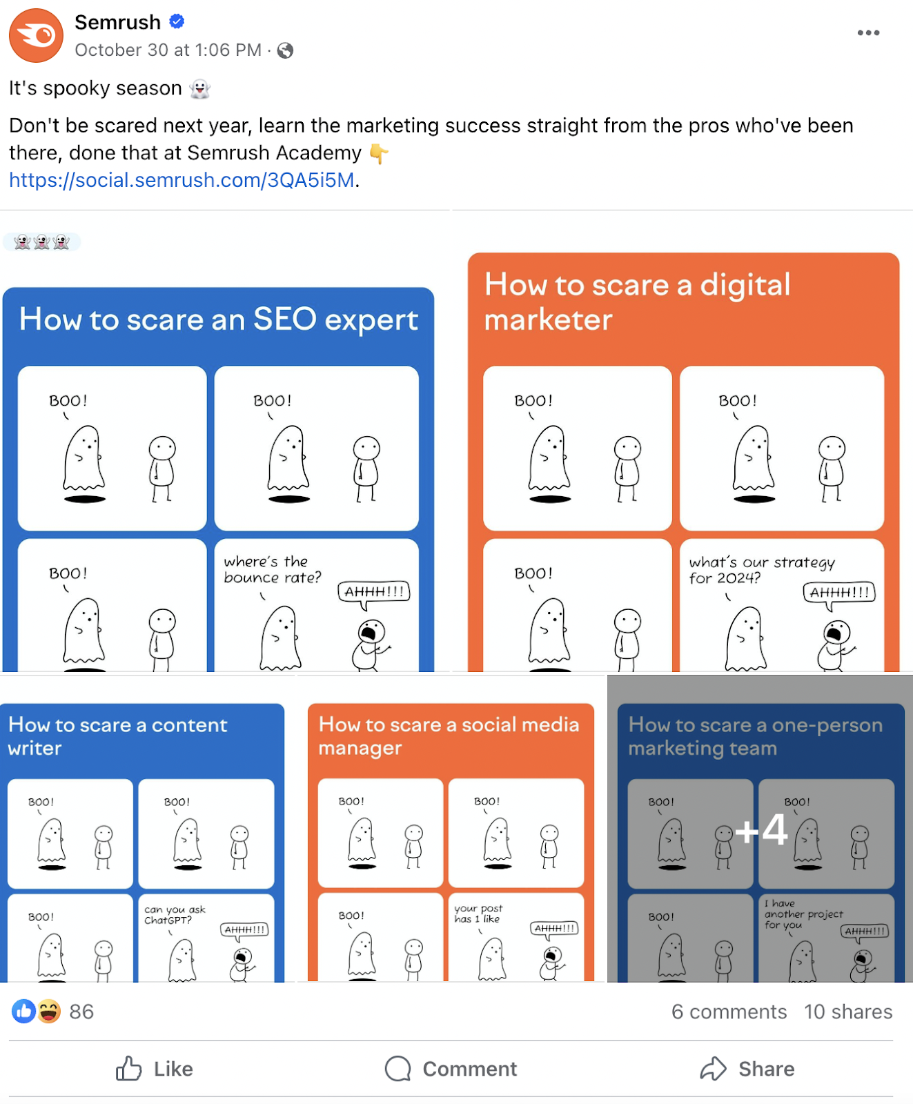 Image portraying a humorous b2b social media post