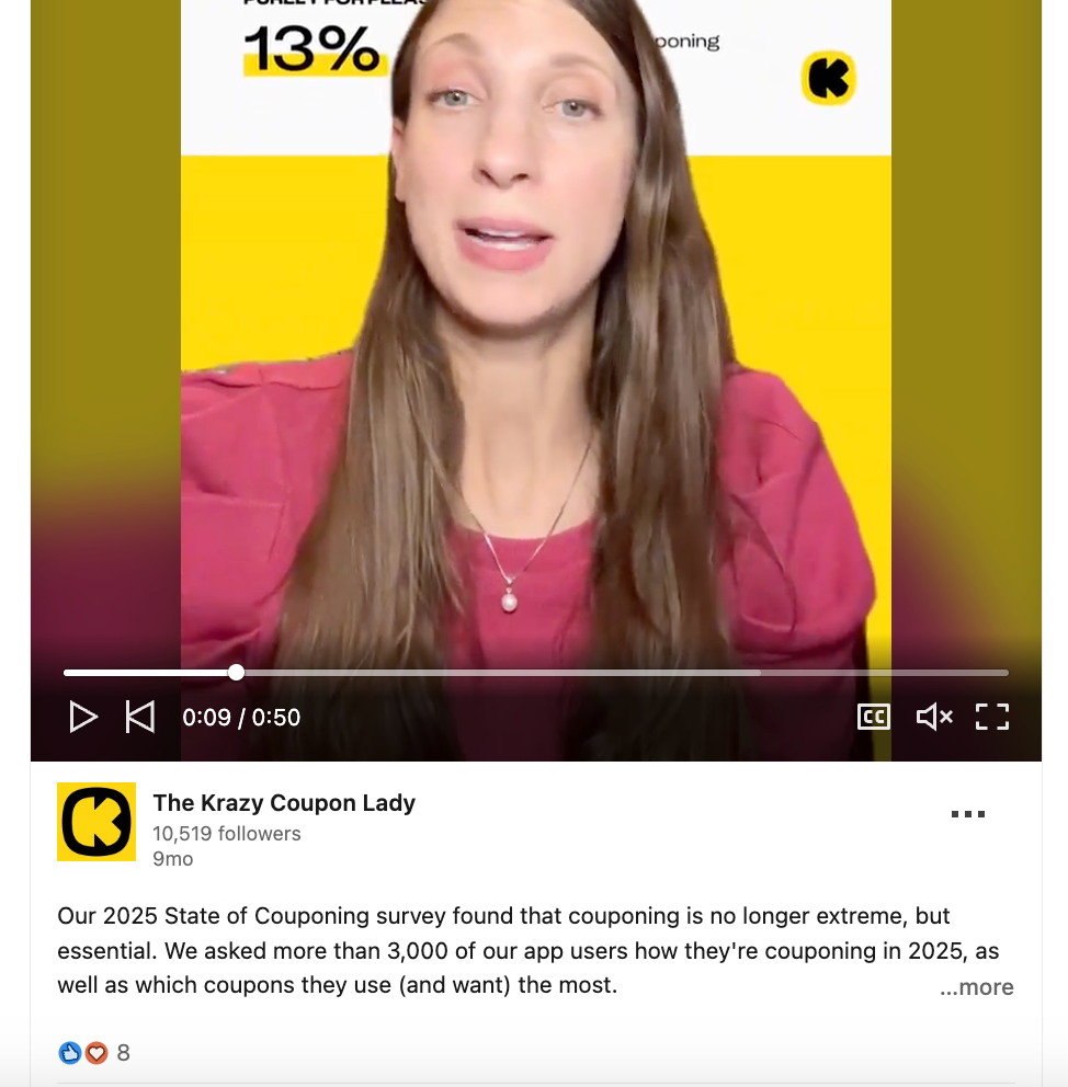 Example of a LinkedIn post cited in AI search