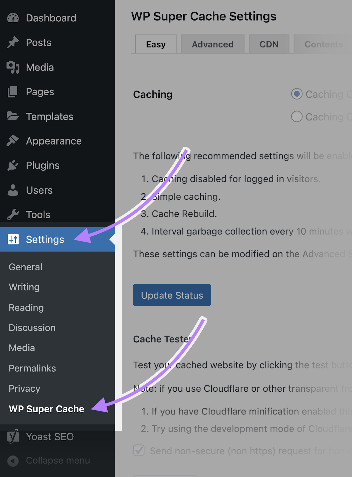 “WP Super Cache”