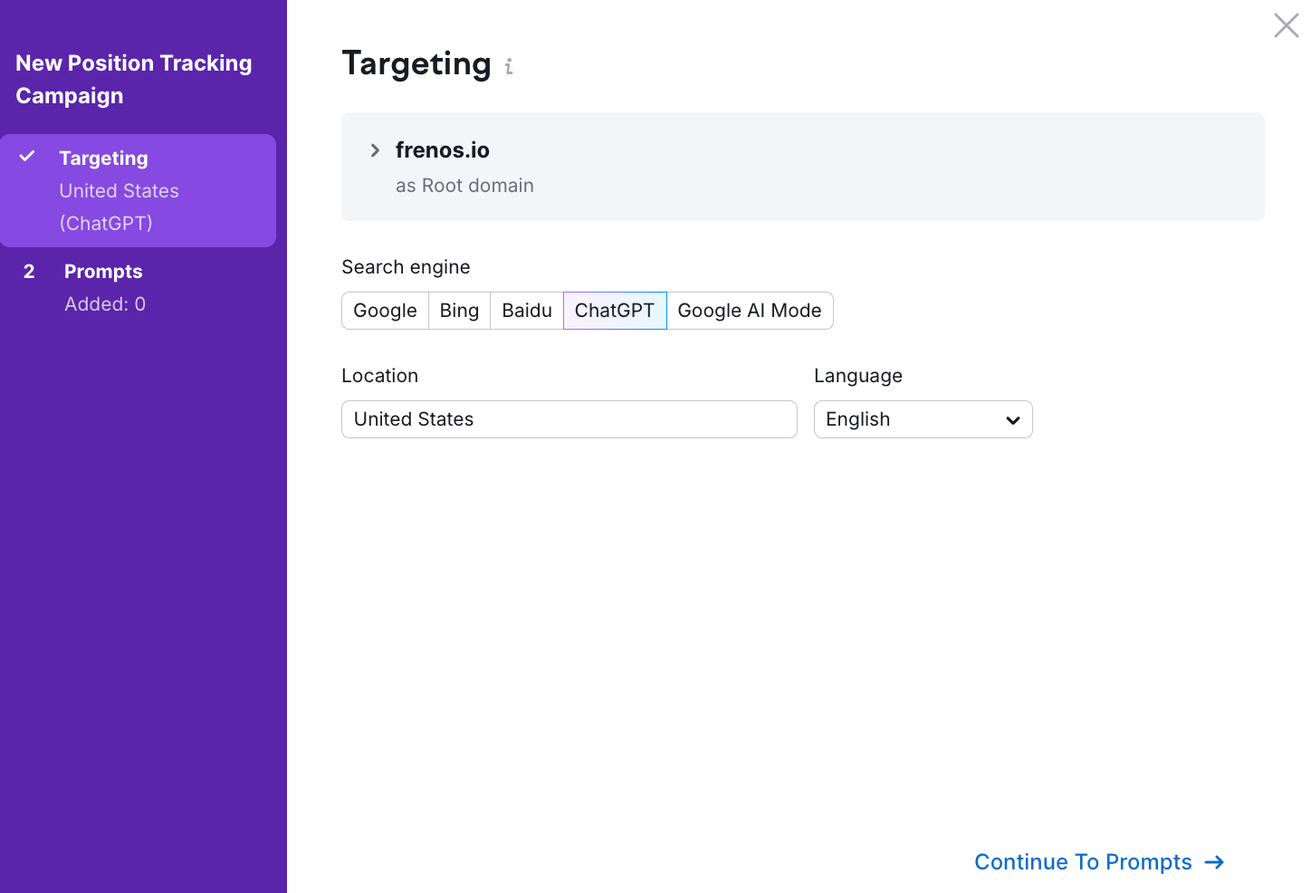 Tracking rankings with Semrush