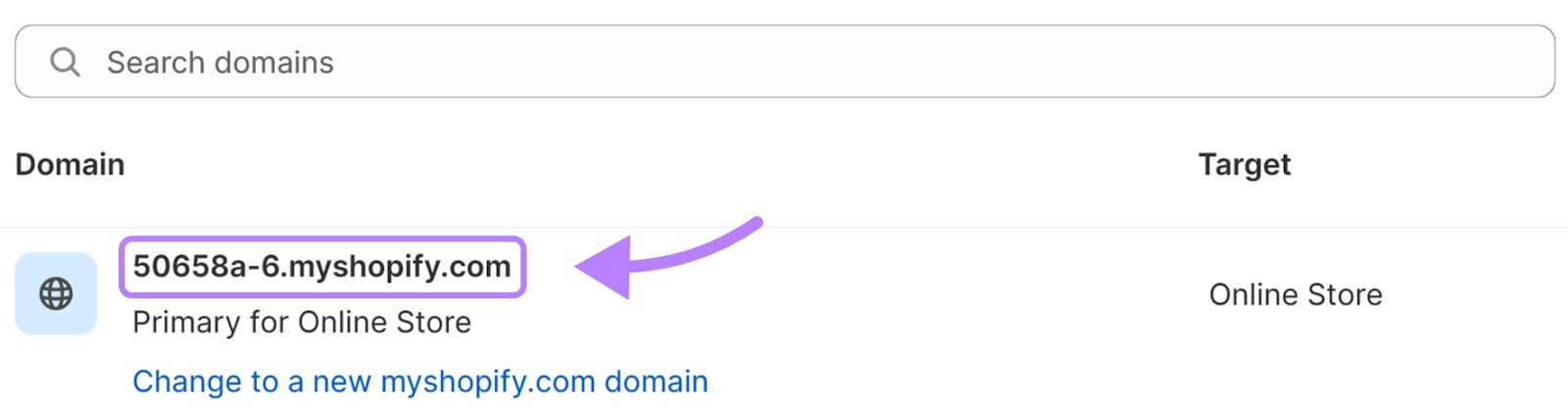 Shopify assigned sub domain.