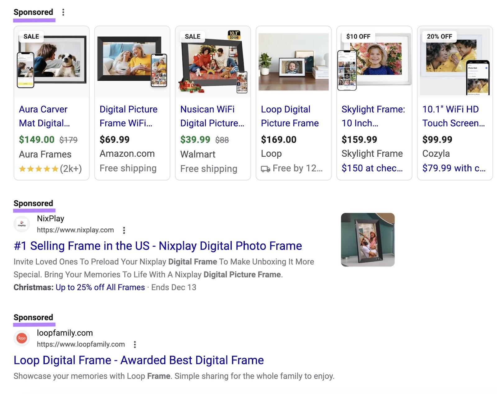 “Sponsored” results on Google SERP