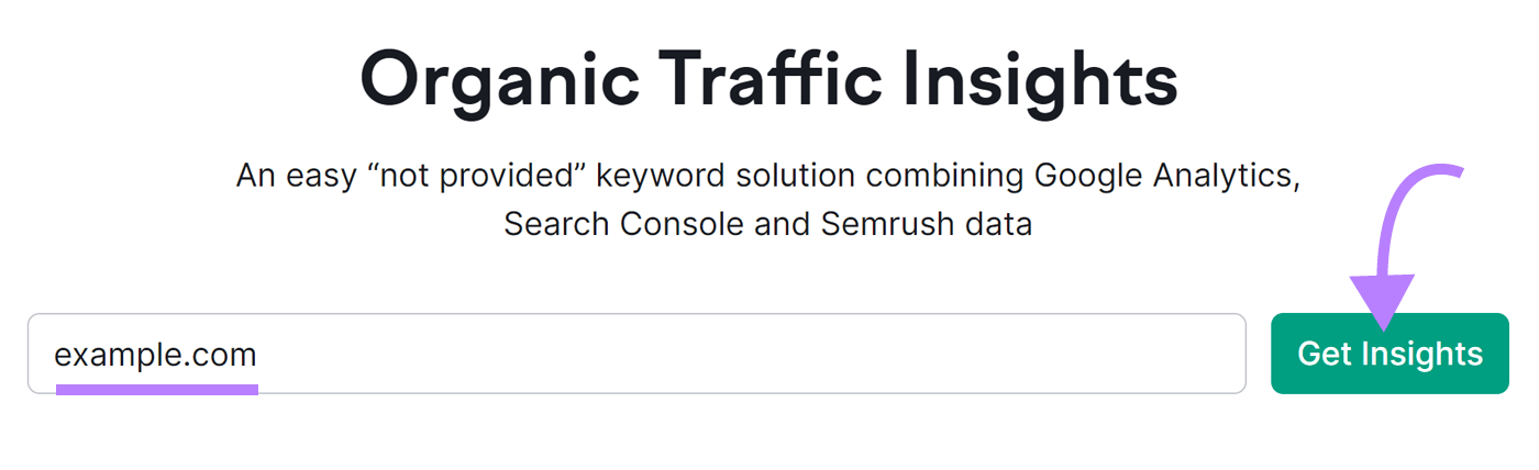 Organic Traffic Insights tool
