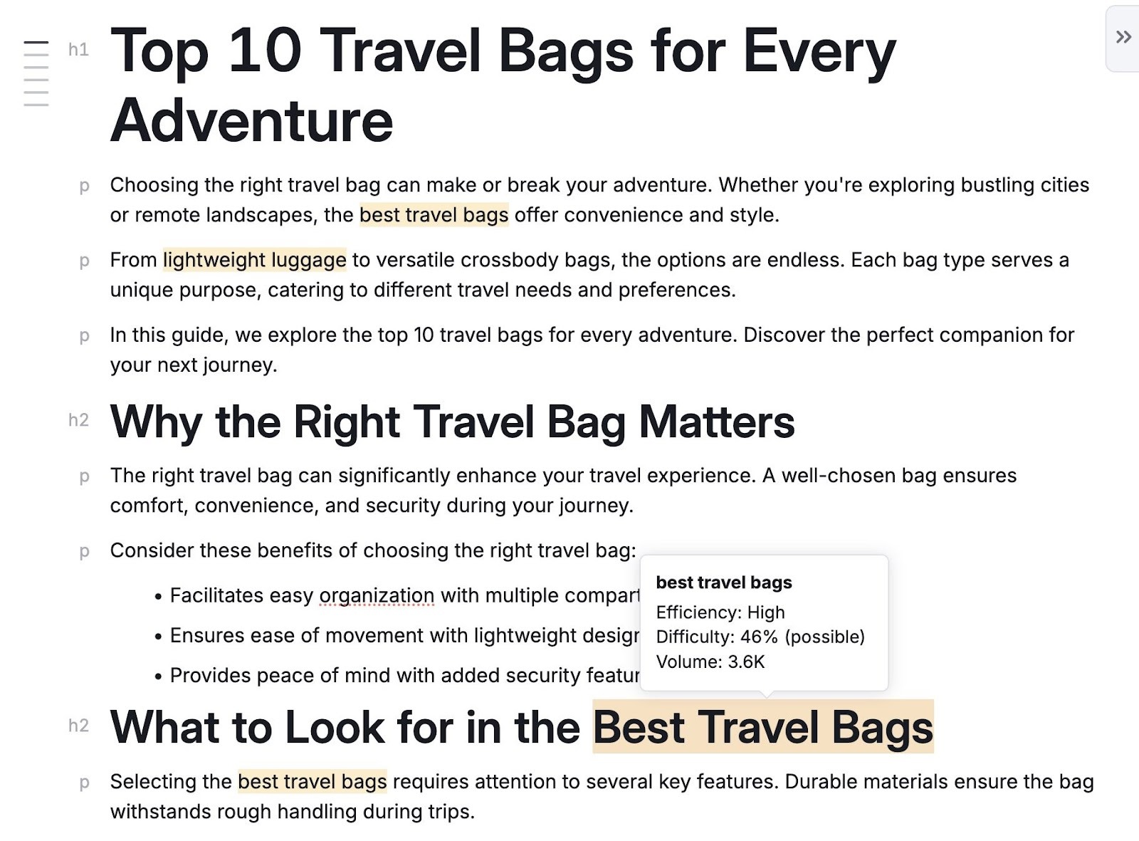 A full-length draft generated on the AI Article Generator with a built-in editor to refine the content.