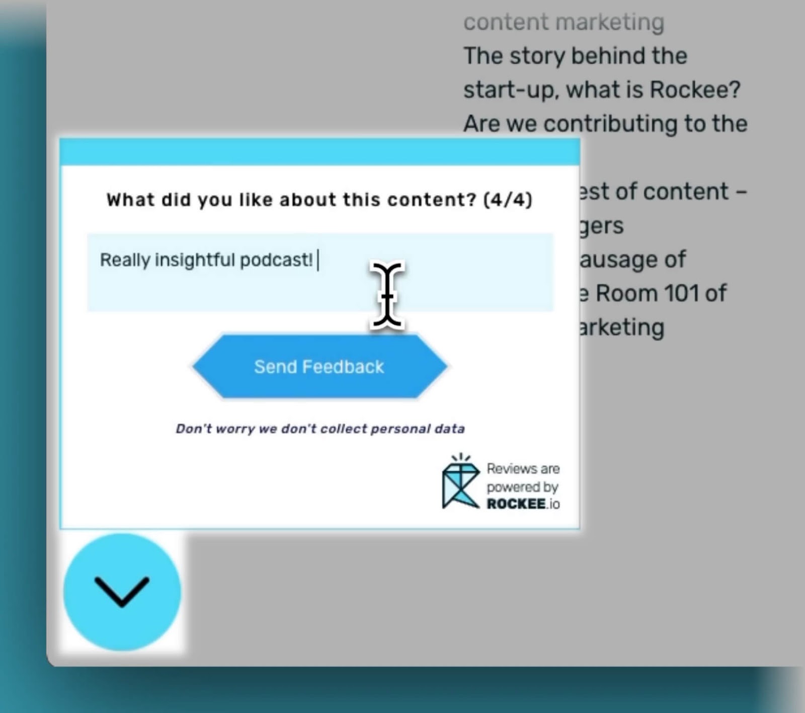 "Send Feedback" widget from Rockee