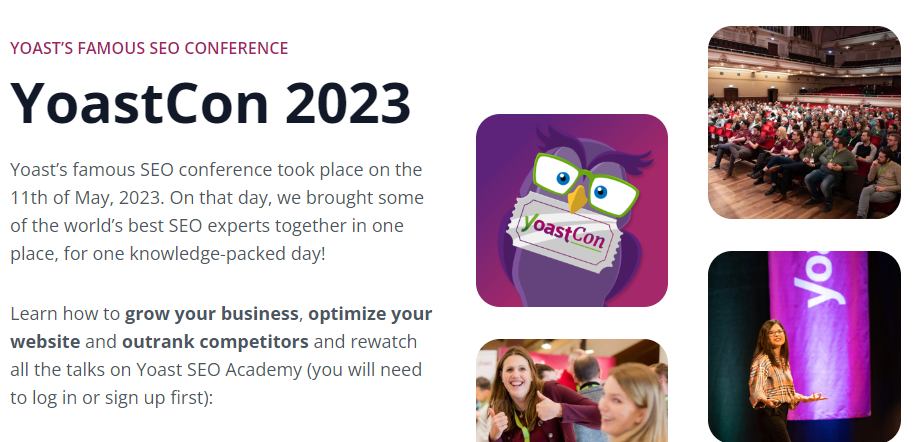 YoastCon 2023 landing page
