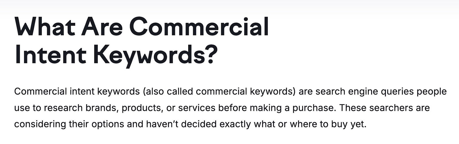 A clear heading with the answer in the following text on a blog post by Semrush.