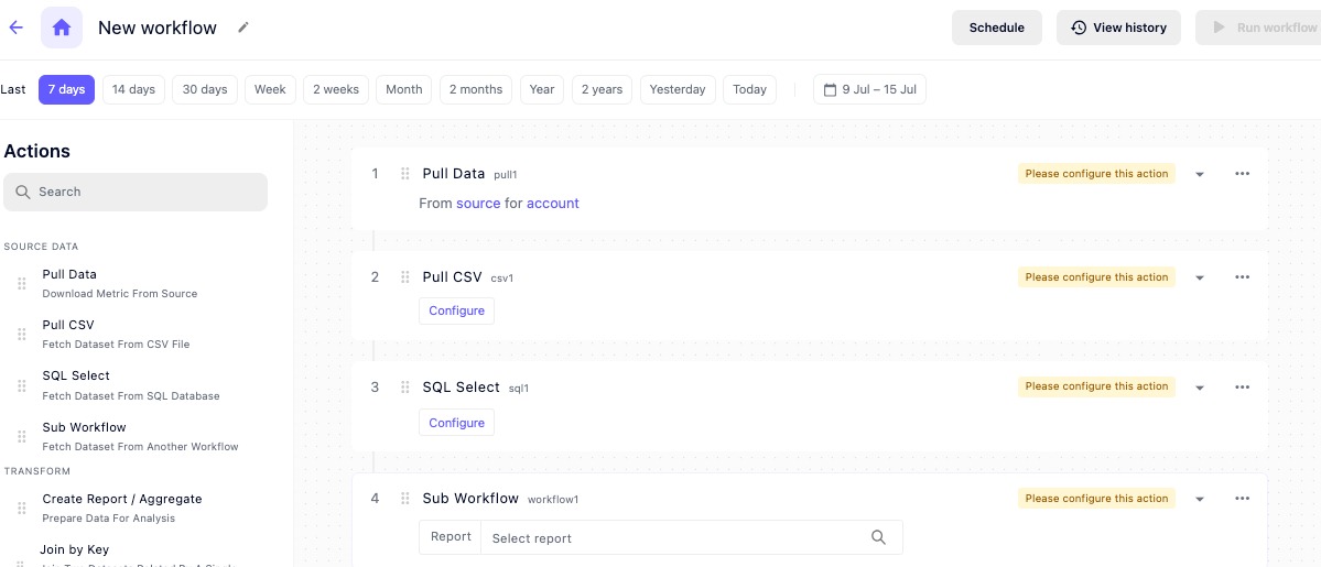An example of a full workflow shows multiple tasks. 
