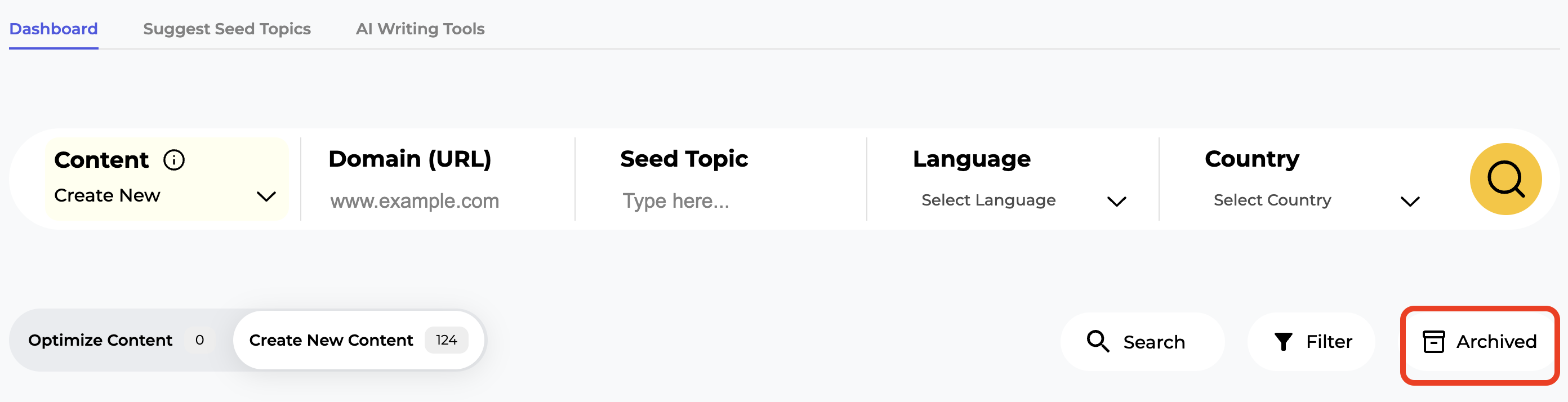 The Archived tab in your dashboard.