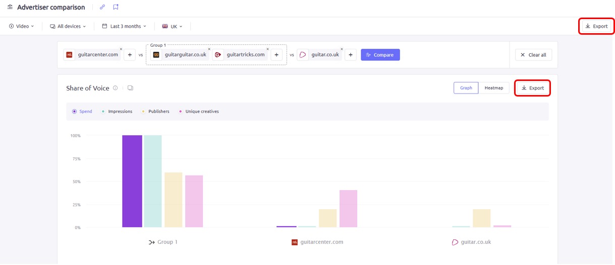 How to export your report in AdClarity — Advertising Intelligence