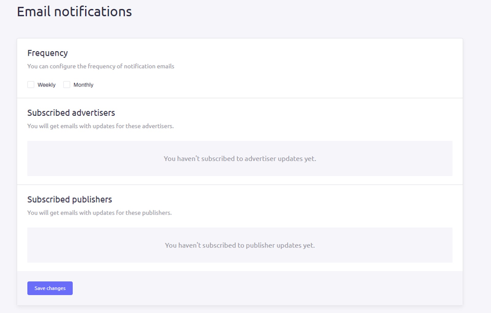 Managing your email notification settings in AdClarity — Advertising Intelligence
