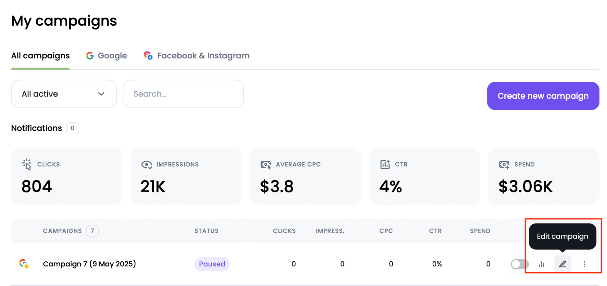 Edit your campaign with Ads Launch Assistant at any point