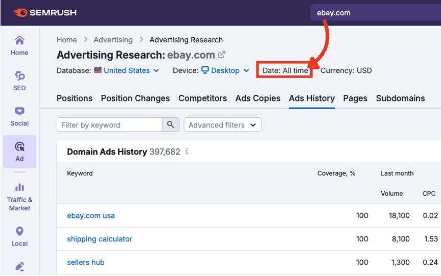 Advertising Research Ads History Report image 7