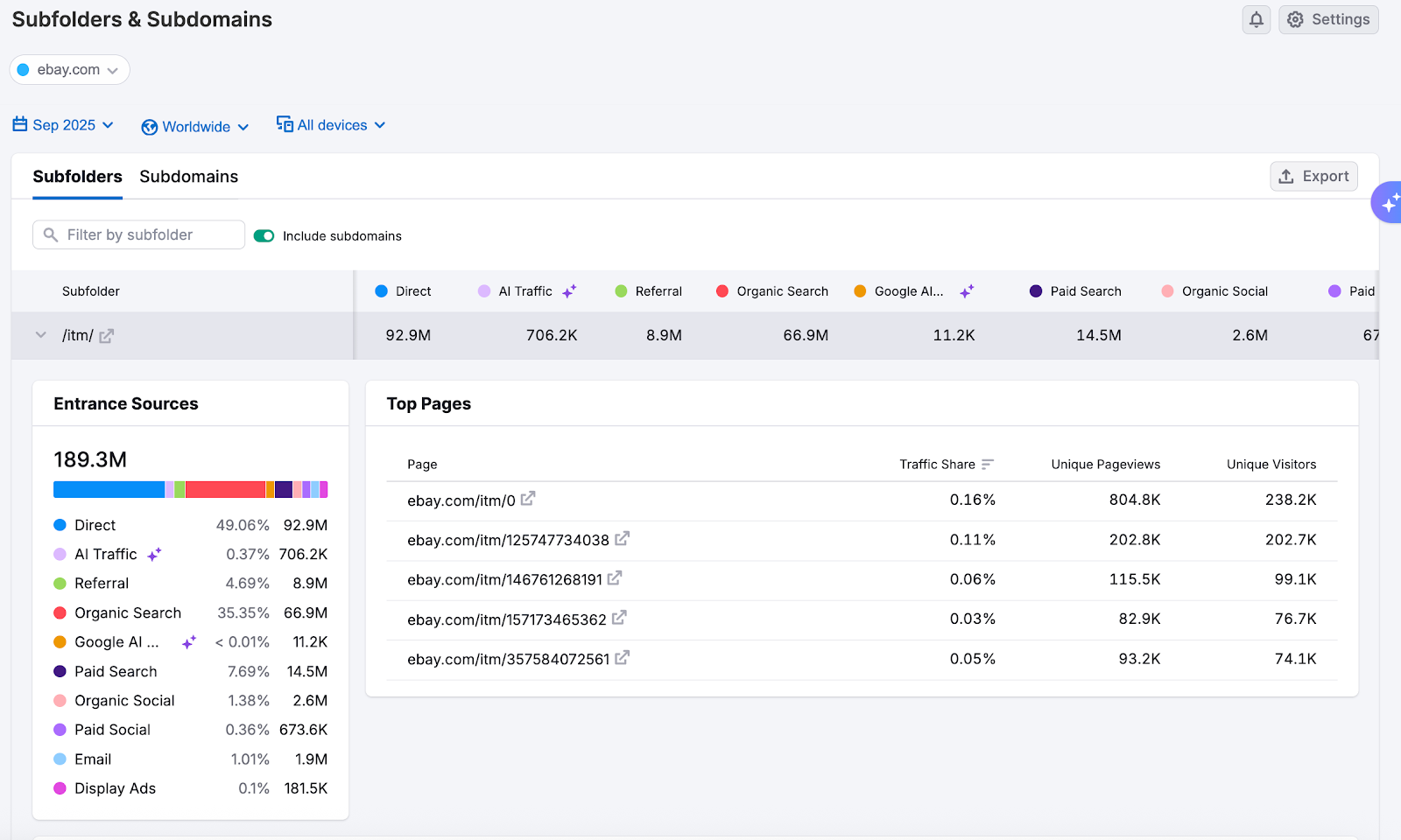 The Subfolders & Subdomains Dashboard image 10